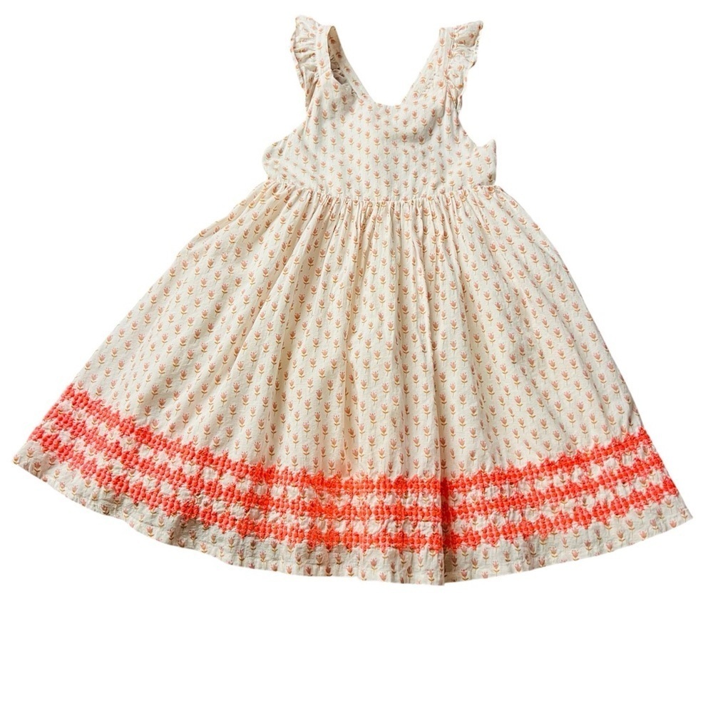 Mini Boden Pink and Cream Sleeveless Dress Size 5-6Y